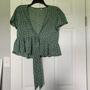 Shein tie front Blouse
